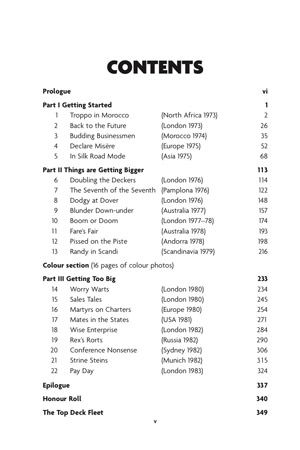 Top Deck Daze table of contents